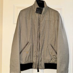 Valentino plaid light wear jacket with camo and leather. Stud detail 46 small